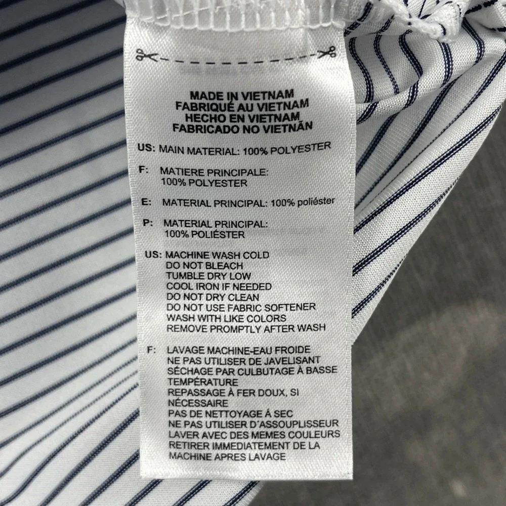 Adidas Mens Large White Striped Polo Shirt The Creek Golf Performance